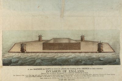 1798 年假定入侵大不列颠的法国木筏的表现形式（雕刻） 作者 未知艺术家