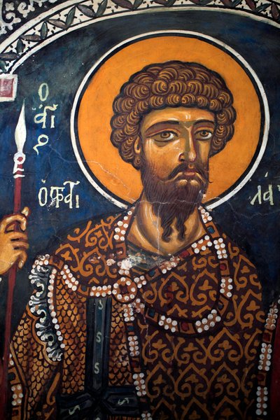 Saint Theodore Statelates：14 世纪（1332 年）的拜占庭壁画，Phorbiotissa Virgin 教堂，Asinou 塞浦路斯 彩绘教堂 联合国教科文组织网站 Troodos，塞浦路斯 作者 不明