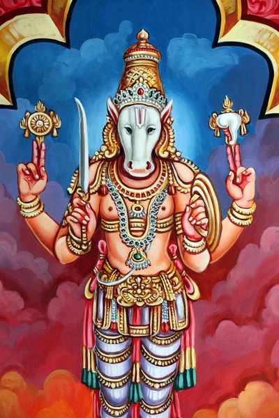Sri Vadapathira Kaliamman印度教庙宇。毗湿奴的化身。Kalki第十次化身。新加坡 作者 不明