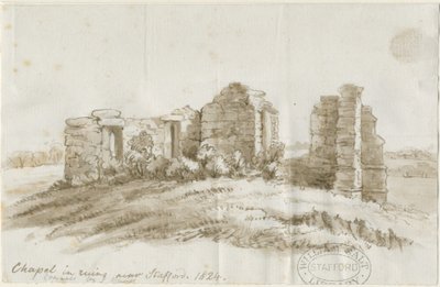 斯塔福德-克雷斯韦尔教堂：钢笔和水墨画，1824年 作者 不明