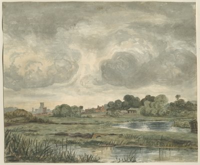 斯塔福德-从远处眺望东方：水彩画，nd [？19th cent] 作者 不明