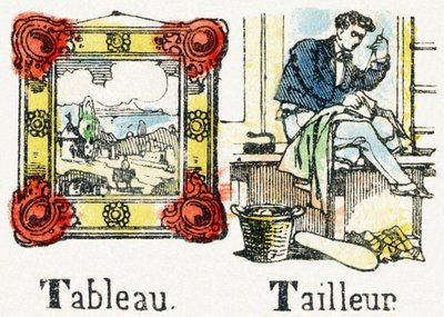 T - Tableau Tailleur - Child Entertainment Alphabet c.1890（石版画） 作者 不明