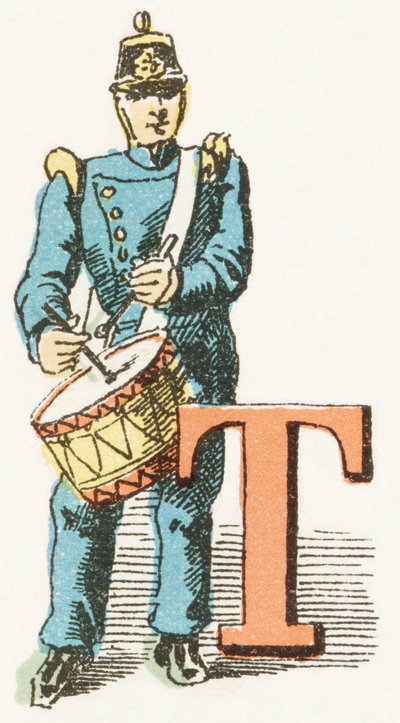 T-Tambour-幼稚的字母，Gordinne版本1920（雕刻） 作者 不明