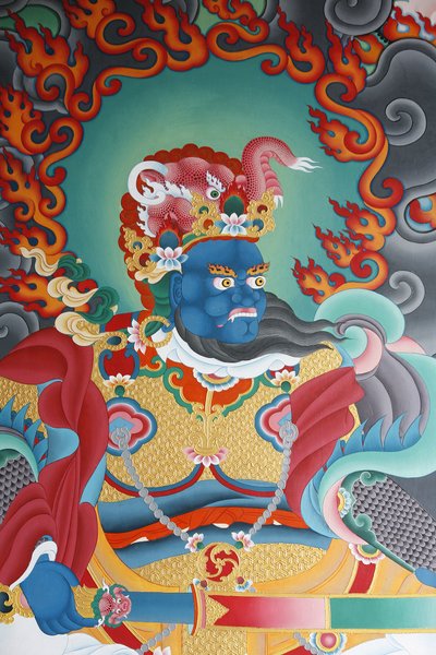 守护南方的寺庙守卫，名为Virudhaka。科班寺，尼泊尔加德满都 作者 不明