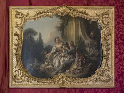 勇敢的牧师或花环。 弗朗索瓦·布歇 (Francois Boucher) (1703-1770) 的绘画。 公主的阅兵室或阅兵室。 巴黎苏比斯酒店 作者 不明