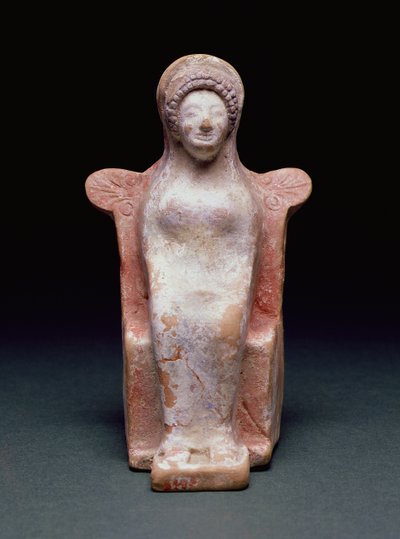 雅典娜女神，希腊，约公元前490年（陶土和颜料）。 作者 不明