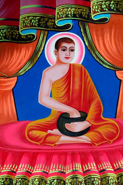 佛陀的生活，释迦牟尼佛。Soc Po Lok 佛教寺庙。Chau Doc.越南。(照片) 作者 不明