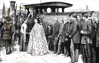 The blessing of a train in Spain. 作者 不明