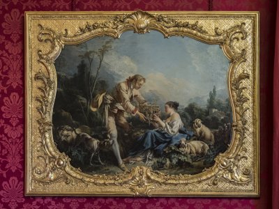 自满的牧师或笼子。 弗朗索瓦·布歇 (Francois Boucher) (1703-1770) 的绘画。 公主的阅兵室或阅兵室。 巴黎苏比斯酒店 作者 不明