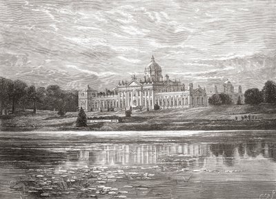 19世纪末英国北约克郡霍华德城堡的南面，来自1898年出版的《我们自己的国家》。 作者 不明