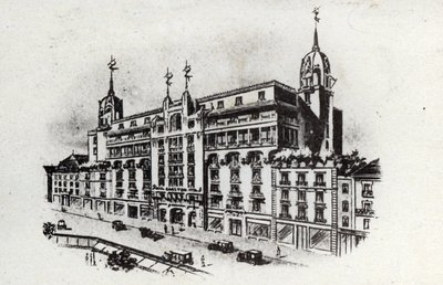 温泉旅游：法国维希卡尔顿酒店景观，约 1905 年（明信片） 作者 未知艺术家
