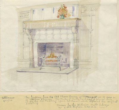 Tittensor-庄园壁炉：水彩画，1938年 作者 不明