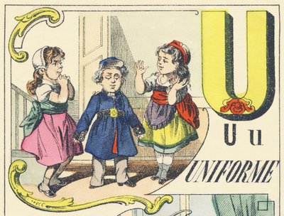 U：制服-游戏字母，约1890年（插图） 作者 不明