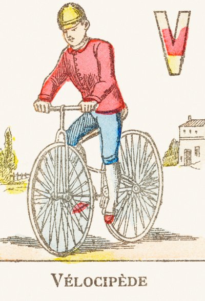 V：Velocipede-游戏字母，约1890年（雕刻） 作者 不明