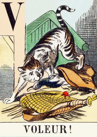 V：Voleur！ -狩猎字母，约1890年（雕刻） 作者 不明