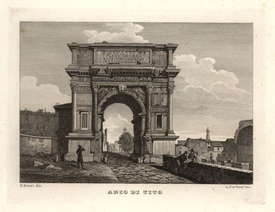 提图斯拱门景观，罗马Arco di Tito。 作者 不明