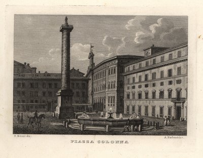 View of the Piazza Colonna with the Column of Marcus Aurelius, Rome 作者 不明