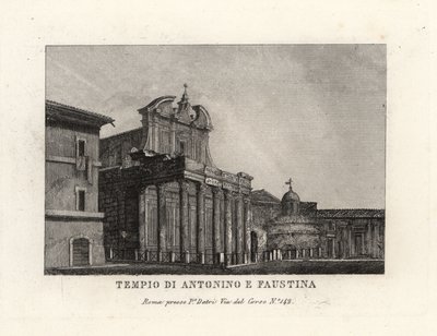 安东尼努斯和福斯蒂娜神庙的景观，Tempio di Antonino e Faustina，罗马广场，罗马 作者 不明