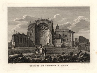 维纳斯和罗马神庙的废墟景观，Templum Veneris et Romae, Tempio di Venere e Roma, 罗马 作者 不明