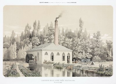 水力，1900年以前的锌轧机（Laminoir），法国布雷附近的圣路易斯。 作者 不明