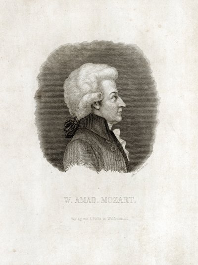 Wolfgang Amadeus Mozart engraving. 作者 不明