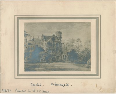 伍尔弗汉普顿-Dunstall Hall：水彩画照片，nd [c 1860] 作者 不明