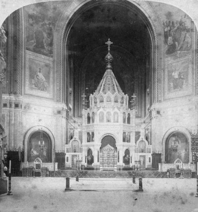 祭坛，基督救世主大教堂，莫斯科，俄罗斯，1898年 作者 安德伍德和安德伍德