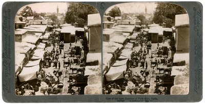 1900年代，叙利亚大马士革的露天集市。 作者 安德伍德和安德伍德