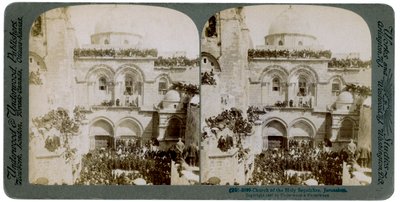 1897年，巴勒斯坦耶路撒冷圣墓教堂。 作者 安德伍德和安德伍德