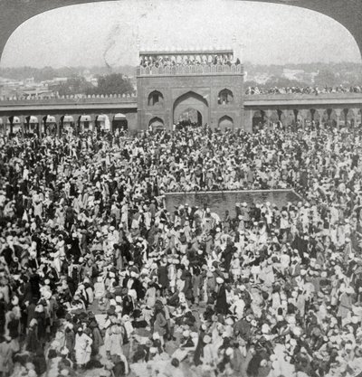 1903年，印度德里，朱马清真寺法院。 作者 安德伍德和安德伍德
