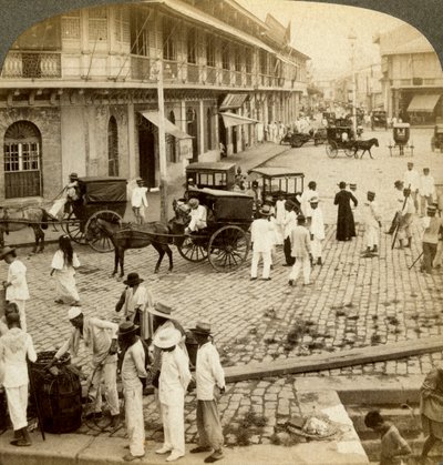 Rosario Road和Binondo Church，菲律宾马尼拉。 作者 安德伍德和安德伍德