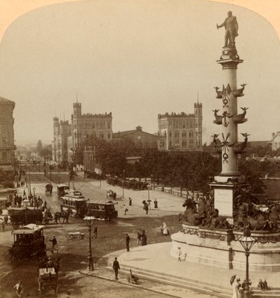 1898年，奥地利维也纳普拉特斯特恩的特盖索夫纪念碑。 作者 Underwood and Underwood
