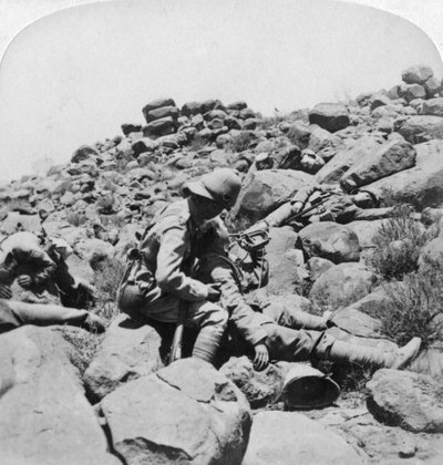 垂死的号兵最后一次呼叫是战场事件，南非格拉斯潘，1900年 作者 安德伍德和安德伍德