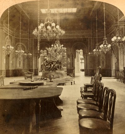 著名的轮盘赌沙龙，赌场，摩纳哥蒙特卡罗，1897年。 作者 安德伍德和安德伍德