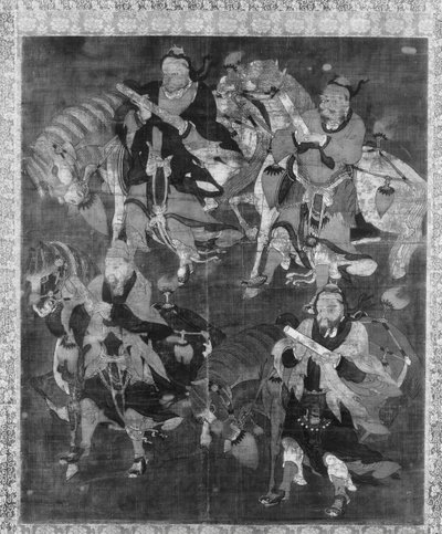 四个带马的神灵。 作者 身份不明。