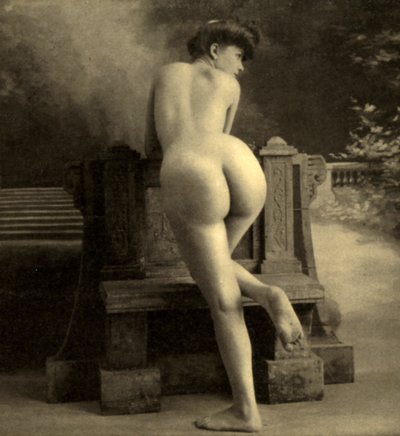 女裸体，c.1900（棕褐色照片） 作者 Unknown