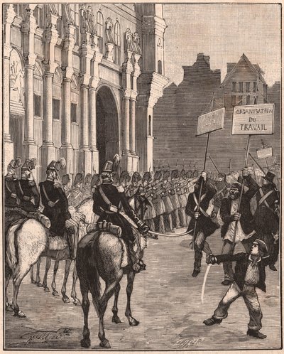 一群社会主义者反对路易·拿破仑波拿巴的改革，1849年在巴黎战神广场举行 作者 不明