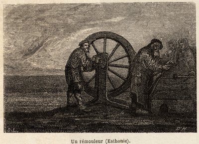 A remover in Estonia. Drawing by Henriet, to illustrate his trip to the Russian Baltic provinces in 1851-54. Engraving in “” Le tour du monde””, edited by Edouard Charton 作者 未知艺术家