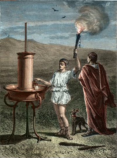Aeneas Tacticus或战术家发明分阶段信号系统公元前336年--Enee le Taccien--Aeneas le tactician在公元前336年发明了短语信号的艺术--战术家Aeneas在公元前336年发明了短语信号的艺术。 作者 未知艺术家