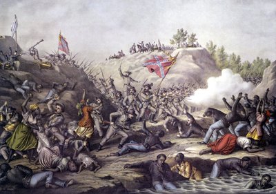 美国内战（1861 - 1865）：4 月 12 日，田纳西州枕头堡之战 作者 未知艺术家
