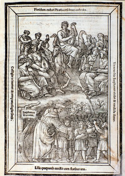Apollo and the Muses. Page from Recanetum de musica aurea 作者 未知艺术家