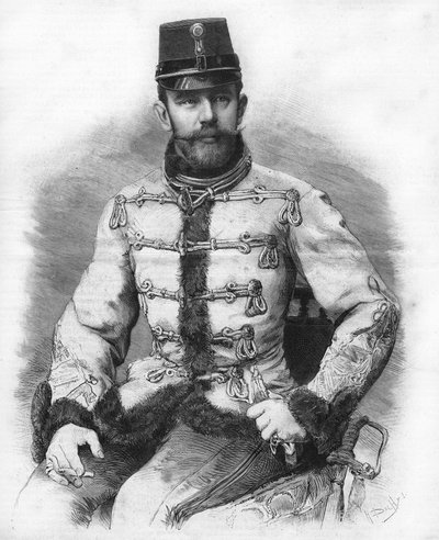 哈布斯堡大公罗多尔夫（1858-1889），奥地利王储。1889年的版画。 作者 未知艺术家