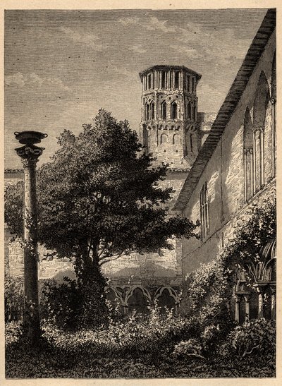 奥古斯丁修道院（图卢兹）--图卢兹的奥古斯丁修道院（Le cloitre des Augustins à Toulouse）--"PATRIE "中的雕刻--LUCIEN HUARD的DESCRIPTION PINTUREQUIREQUE DE LA FRANCE EN 6 VOLUES - 19世纪末 作者 未知艺术家