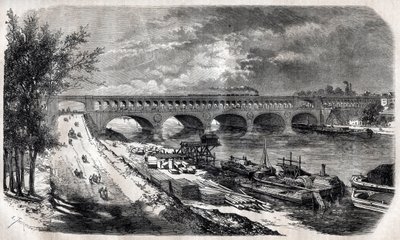1867年的奥特伊高架桥（Point du Jour桥）。 作者 未知艺术家