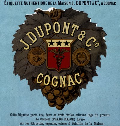 J. Dupont & C¡的真实标签，干邑。1882年版 作者 未知艺术家