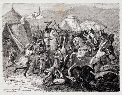 卡塞尔山战役 - 在“法国人民历史”中，亨利·马丁，巴黎 Jouvet，T.1 作者 未知艺术家