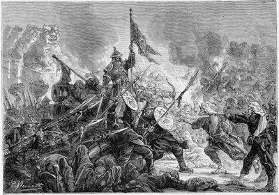 Palikao 之战：在法英远征军面前击败满族军队，21/09/1860 - 作者 未知艺术家