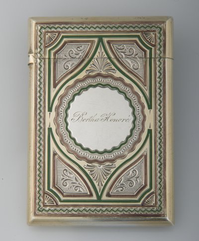 Bertha Palmer 的卡片包，约 1865 年，925 纯银，珐琅，制造商未知 作者 未知艺术家