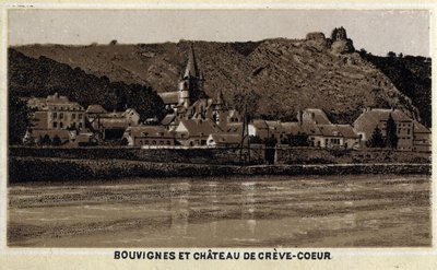 比利时瓦隆地区默兹河畔布维尼和克雷夫科尔城堡（Creve-Coeur或Crevecoeur）。 作者 未知艺术家