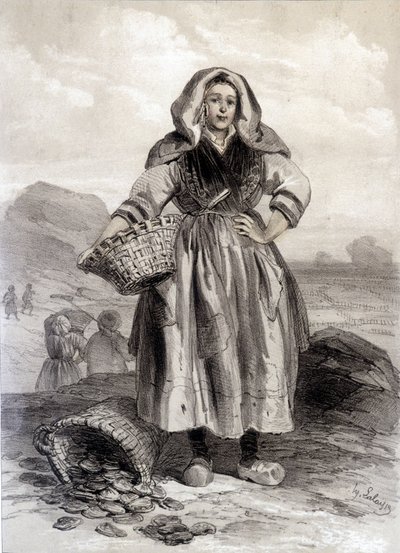 Cancale Oyster Fisherman - 光刻 作者 未知艺术家